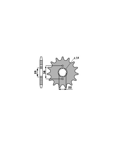 PBR ZĘBATKA PRZEDNIA 728 14 18NC (ŁAŃC. 530) CAGIVA ELEFANT 750 87-89