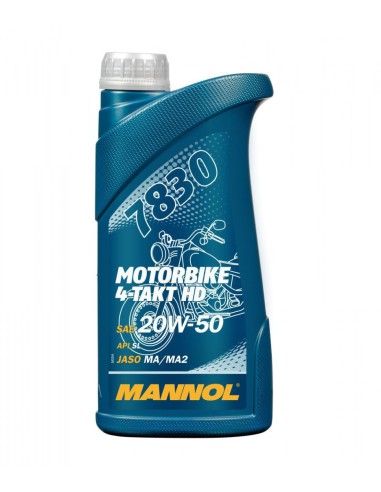 MANNOL OLEJ SILNIKOWY 4T MOTORBIKE HD 20W50 1L V-TWIN MA2 SEMISYNTETYK (JASO MA/MA2, API SL) (7830) (20)