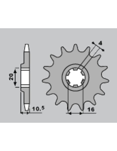 JR ZĘBATKA PRZEDNIA 799 14 SUZUKI VL 125/ GZ 125 (JTF410.14)