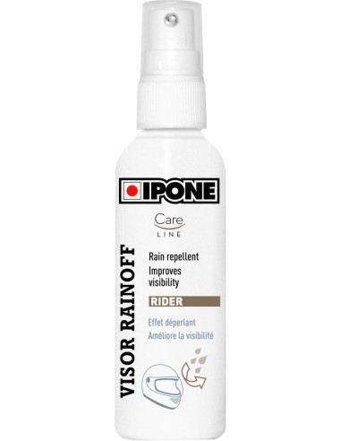 IPONE VISOR RAINOFF 100ML SPRAY WYTRĄCAJĄCY WODĘ DO MYCIA SZYBEK KASKU (CARELINE) (12)