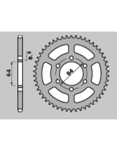 CHT ZĘBATKA TYLNA 809 44 SUZUKI DR 125SE '94-'00 (ŁAŃC. 428)