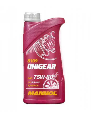 MANNOL UNIGEAR 75W80 API GL4/GL5 - OLEJ PRZEKŁADNIOWY SEMISYNTETIC 1L (75W-80) (8109)