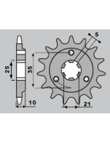 GROSSKOPF PROMOCJA ZĘBATKA PRZEDNIA 823 12 HUSQVARNA 125/240/250/350/400/430/500 '83-'89, HUSABERG FC/FE 350 '96-'01, FC/FE 400