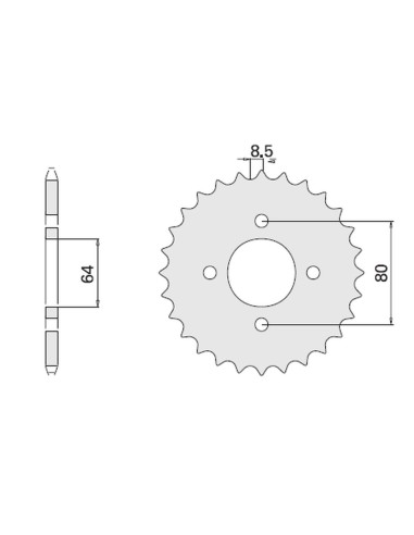 CHT ZĘBATKA TYLNA 834 37 (834-37) YAMAHA TT-R 110 , DT-R 50 '96-'99