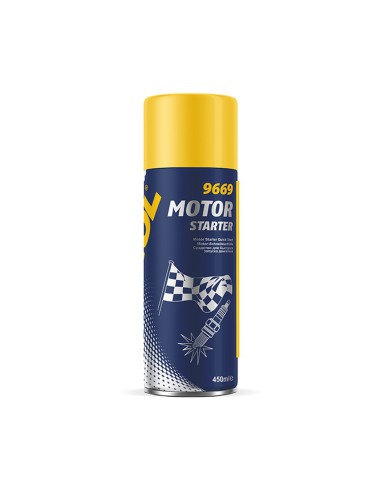 MANNOL MOTO STARTER (SAMOSTART - UŁATWIA ROZRUCH SILNIKA) SPRAY 450ML (9669) (12)