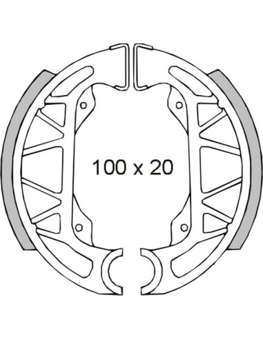 BRENTA SZCZĘKI HAMULCOWE GILERA STORM PIAGGIO FREE/NRG/NTT/ SFERA/TYPHOON (100x20mm) (FT 0275)