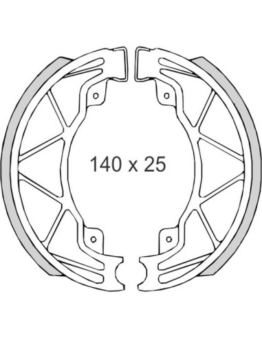 BRENTA SZCZĘKI HAMULCOWE DERBI25/50/125/150 PIAGGIO50/125/180 VESPA 50/125 (140x25mm) (FT 0300)