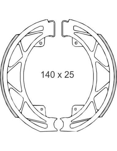 BRENTA SZCZĘKI HAMULCOWE PIAGGIO FLY 05'-/LIBERTY 97'-14'/LIBERTY 4T 00'- (140x25mm) (FT 0303)