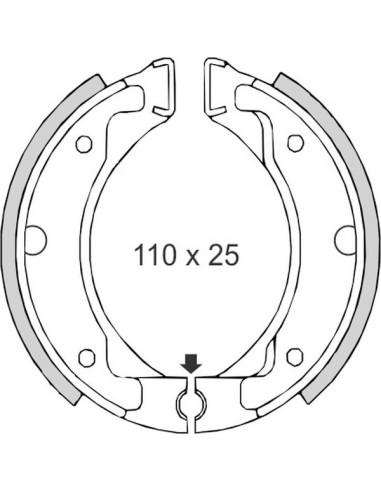 BRENTA SZCZĘKI HAMULCOWE YAMAHA DT50MX/R DT80 PW80 SR125 (110x25) (FT 0304)