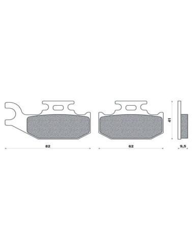 BRENTA KLOCKI HAMULCOWE KH317 / KH414 (ORGANIC) (GRUBOŚĆ 9,5MM)