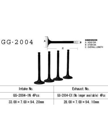 VESRAH ZAWÓR SSĄCY YAMAHA XJ 650 80-84, XJ650 80-84, XJ 750 '82-85' (33,0X7,00X94,20) (OEM: 16G-12111-00,4H7-12111-00) (1SZT.)