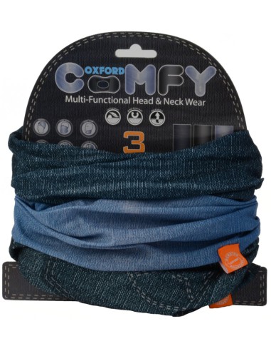 OXFORD KOŁNIERZ WIELOFUNKCYJNY WIATROODPORNY COMFY 3 SZTUKI W OPAKOWANIU KOLOR JEANS