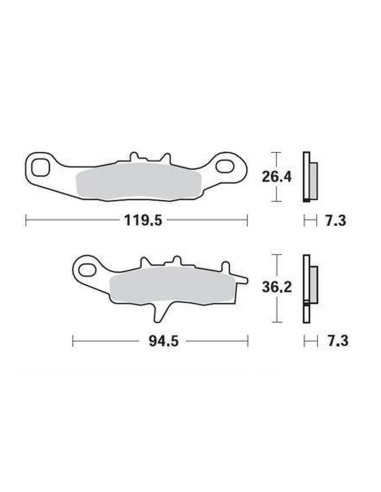 KYOTO WYPRZEDAŻ KLOCKI HAMULCOWE KH258 / KH349 KAWASAKI KX 80/85/100 '97-20, SUZUKI RM 85 '05-20 PRZÓD, KAWASAKI KFX 450R 08-14,