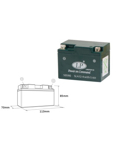 LANDPORT AKUMULATOR SLA12-4S (MS SLA 12-4S) (YTX4L-BS) 12V 5AH (113X69X85MM) BEZOBSŁUGOWY - ZALANY (10)