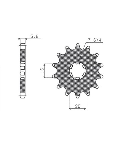 SUNSTAR ZĘBATKA PRZEDNIA 560 13 KAWASAKI KX 65/80/85 (JTF546.13) (ŁAŃC. 420) (56013JT)