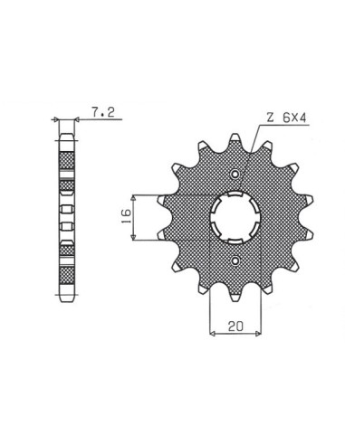 SUNSTAR ZĘBATKA PRZEDNIA 263 14 SUZUKI RM 80/85, YAMAHA XT 125 R/X JUNAK 125 (JTF1263.14) (ŁAŃC. 428) (26314JT)