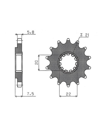 SUNSTAR ZĘBATKA PRZEDNIA 2120 13 HONDA CR 125R '04-'07, CRF 250R/X '04-'17 (JTF1323.13) (ŁAŃC. 520) (212013JT)