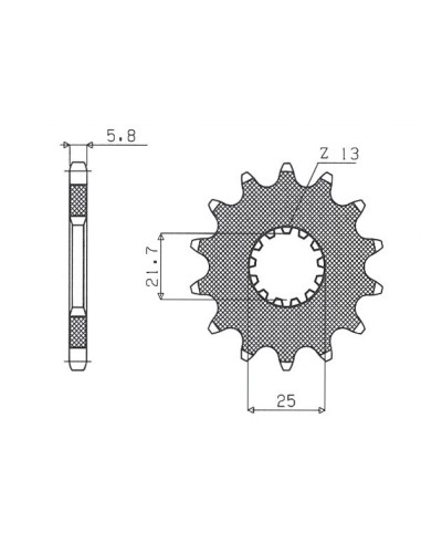 SUNSTAR ZĘBATKA PRZEDNIA 565 13 / 2141 13 KAWASAKI KXF 450 '06-, YAMAHA YZF/WRF 400/426/450 (JTF565.13) (ŁAŃC. 520) (56513JT)YFZ