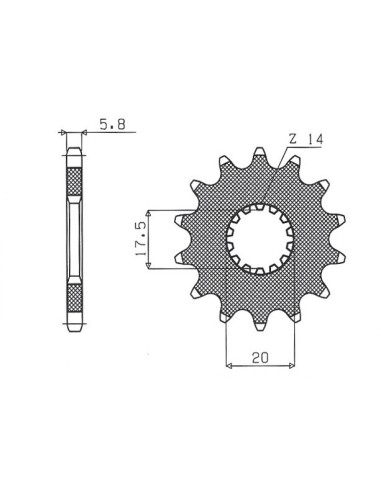 SUNSTAR ZĘBATKA PRZEDNIA 440 13 YAMAHA YZ 125 '87-'04 (JTF564.13) (ŁAŃC. 520) (44013JT)