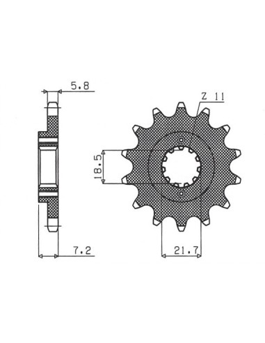 SUNSTAR ZĘBATKA PRZEDNIA 2067 13 HONDA CBF 250, XR 250R (JTF1321.13) (ŁAŃC. 520) (206713JT)