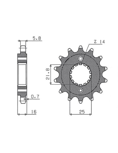 SUNSTAR ZĘBATKA PRZEDNIA 2075 15 DUCATI MONSTER 797 '17-18, SCRAMBLER 800 '17-18, SUPERSPORT 939 '17-18 (JTF736.15) (ŁAŃC. 520)