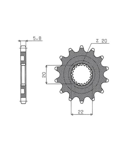 SUNSTAR ZĘBATKA PRZEDNIA 2103 12 YAMAHA YZF 250 '01-'17, WRF 250 '01-'17 (JTF1590.12) (ŁAŃC. 520) (210312JT)