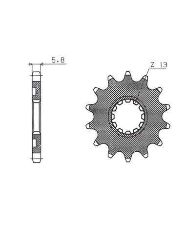 SUNSTAR ZĘBATKA PRZEDNIA 2141 13 KAWASAKI KXF 450 06-19 (JTF1565.13) (JTF565.13) (ŁAŃC. 520) (56513) (214113JT)YFZ 450 '04-'13