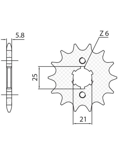 SUNSTAR ZĘBATKA PRZEDNIA 2076 13 YAMAHA XV 125 VIRAGO '97-'01 (JTF1573.13) (ŁAŃC. 520) (207613JT)