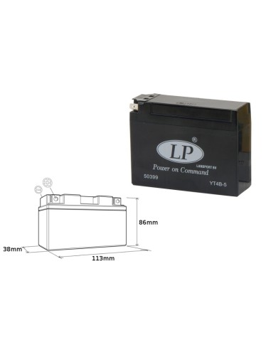 LANDPORT AKUMULATOR YT4B-5 (MS LT4B-5) 12V 2,5AH 114X39X86 BEZOBSŁUGOWY - ZALANY (15)