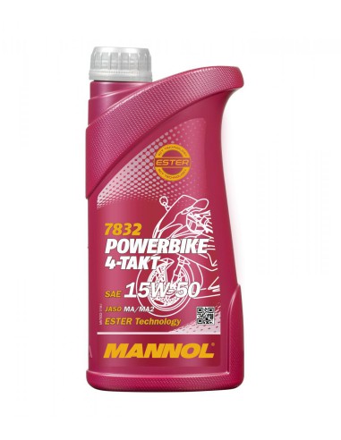 MANNOL OLEJ SILNIKOWY 4T MOTORBIKE 15W50 1L ESTER + MA2 SEMISYNTETYK (7832) (20)