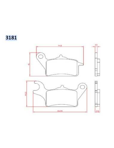 BRENTA KLOCKI HAMULCOWE KH708 HONDA VISION 110 '17-18, ZOOMER 110 '13-, CLICK 125 '12-17, PRZÓD (FT 3181)