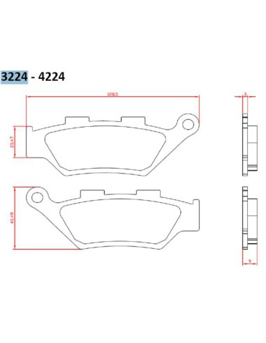 BRENTA KLOCKI HAMULCOWE KH322 BENELLI IMPERIALE 400 '19-, LEONCIO 500 '18-19, TRK500 '18-20, PRZÓD (FT 3224)