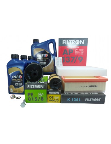 Zestaw filtr filtron x4+ 5W30 elf full fe + korek