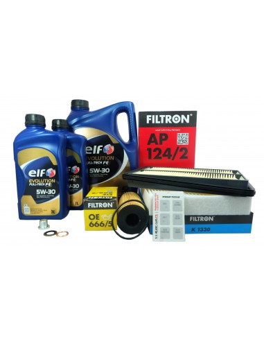 Zestaw filtr filtron+ 5W30 elf full fe 7l + korek