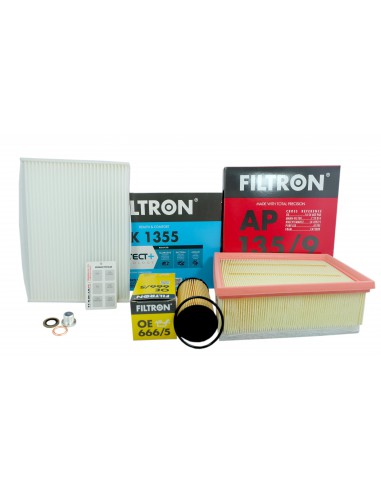 Zestaw 3x filtron+ 5W30 elf full fe 7l + korek