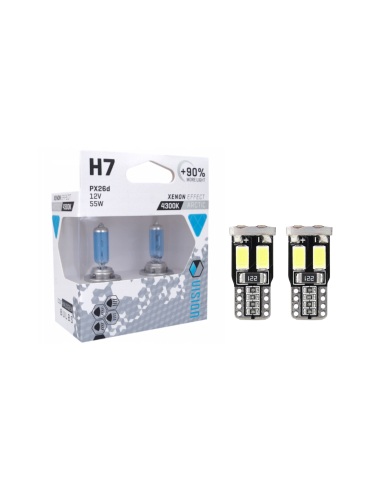 Zestaw żarówek Vision H7 12V 90% + W5W LED Canbus