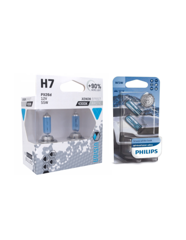 Zestaw żarówek Vision H7 12V 120% + W5W Philips