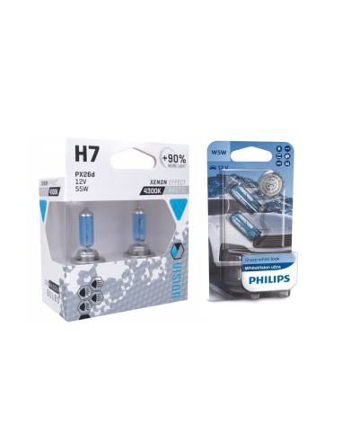 Zestaw żarówek Vision H7 12V 90% + W5W Philips