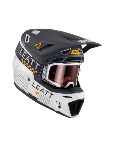 Leatt Kask Moto 8.5 V23 (+ Gogle Velocity 5.5 Gratis) Helmet Kit Metallic Kolor Grafitowy/Biały Rozmiar L (59-60 Cm)